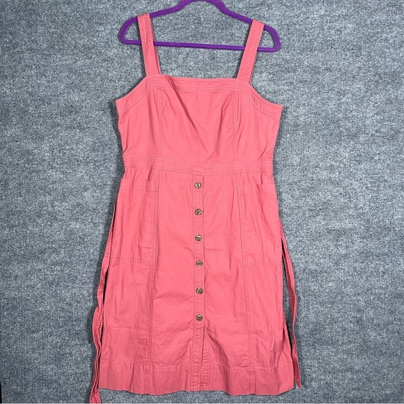 Gap Women’s 14 Pink Apron Dress Linen Cotton Teacher 90s Y2K - Picture 3 of 16